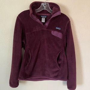 Patagonia plum fleece pullover, size S